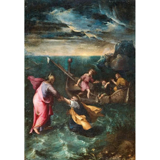 The Christ calming the storm on the Sea of Galilee - Circle of Girolamo Muziano — artwork view