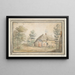 Farmhouse with thatched roof - Circle of Gillis Neyts — framed artwork on a wall