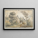 Trees and houses with castle in the distance - Cercle de Gillis Neyts — framed artwork on a wall