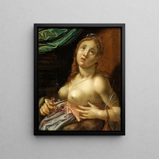 Lucrèce - Circle of Hans von Aachen — framed artwork on a wall
