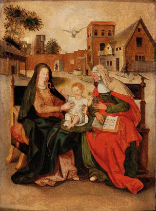 The Virgin and Child with Saint Anne - Circle of Hendrick de Clerck — artwork view