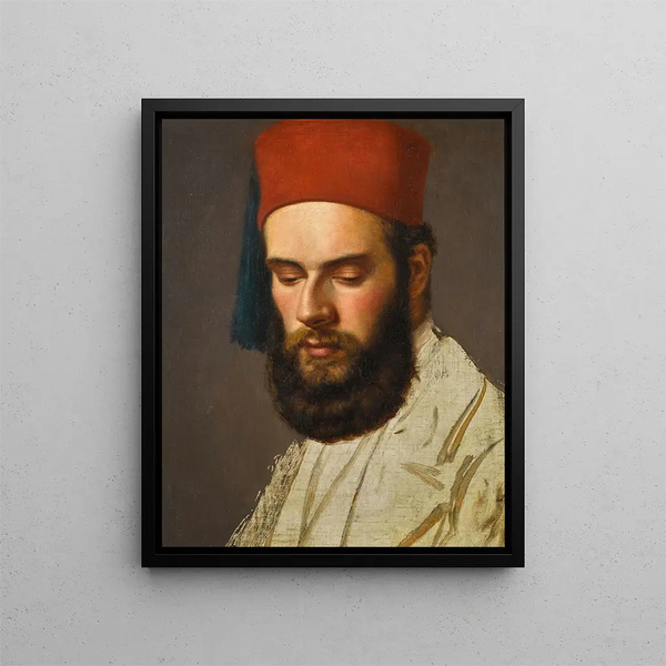 Study of a gentleman's portrait - Circle of Horace Vernet — framed artwork on a wall