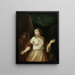 Lucrèce - Circle of Jacob Ochtervelt — framed artwork on a wall