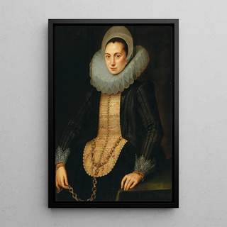 Portrait of a young woman - Circle of Jan Anthonisz van Ravesteyn — framed artwork on a wall