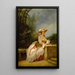 a lady sitting in a garden with a guitar and music - Circle of Jean-Frédéric Schall — framed artwork on a wall