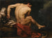 a naked warrior sitting on a rock next to his shield and feathered helmet - Circle of Jean-Germain Drouais — artwork view