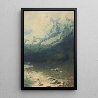 Alpine landscape - Joseph Mallord William Turner Circle — framed artwork on a wall