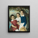 Portrait painting of three children with a rabbit - Circle of Joseph Weidner — framed artwork on a wall