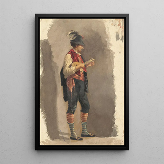 Musician standing - Mariano Fortuny y Carbó Circle — framed artwork on a wall