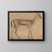 a gazelle in profile moving to the right - Circle of Michelino da Besozzo — framed artwork on a wall