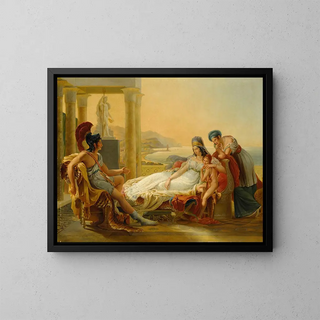 Aeneas recounting the misfortunes of Troy to Dido - Circle of Pierre-Narcisse Guérin — framed artwork on a wall