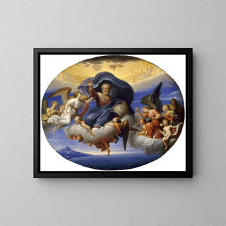 God the Father - Circle of Pierre Mignard I — framed artwork on a wall