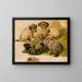 Study of a den and puppies - Circle of Sir Edwin Henry Landseer — framed artwork on a wall