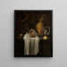 Still life with ewers, lemon and pomegranate marzipan - Circle of Willem Kalf — framed artwork on a wall