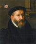Portrait of a gentleman wearing a black beret and a white collar - Circle of Willem Key — artwork view