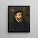 Portrait of a gentleman wearing a black beret and a white collar - Circle of Willem Key — framed artwork on a wall