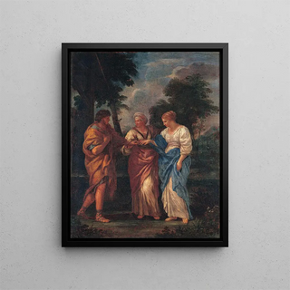 Biblical Marriage Painting - Ciro Ferri — framed artwork on a wall