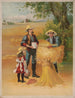 Farmers and Little Girl in a Wheat Field - Cirrach Co — artwork view
