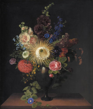 a cactus grandiflora and other flowers in a porphyry vase - Cladius Detlev Fritzsch — artwork view