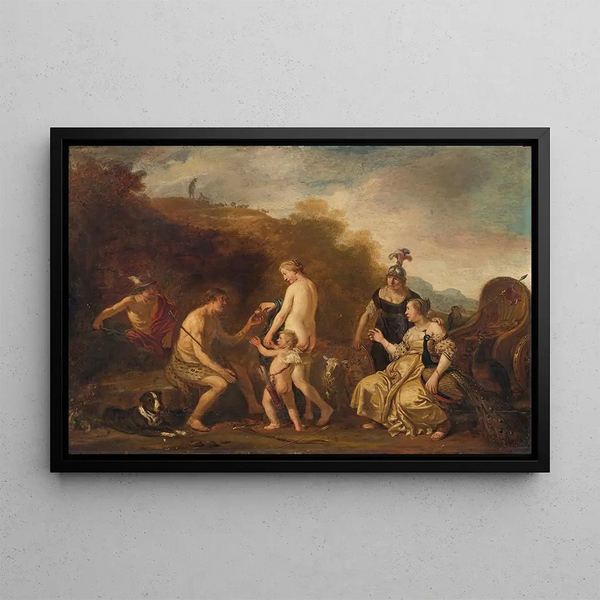The Judgment of Paris - Claes Cornelisz Moeyaert — framed artwork on a wall