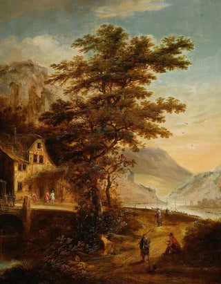 Mountain Landscape Painting of the Rhine - Claes Jansz van der Willigen — artwork view
