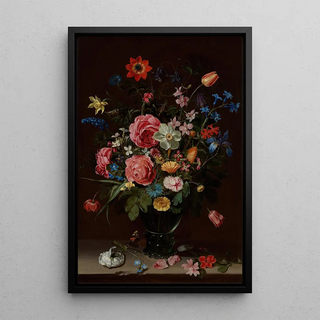 a bouquet of flowers - Clara Peeters — framed artwork on a wall