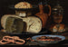 Still life with cheeses, almonds and pretzels - Clara Peeters — artwork view