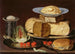 Still life with cheeses, artichoke, and cherries - Clara Peeters — artwork view