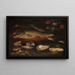 Still life with fish, seafood, and flowers - Clara Peeters — framed artwork on a wall