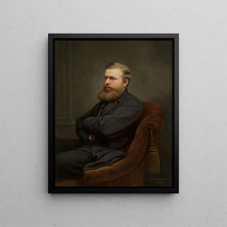 Portrait of a Man - Clara Wilhelmine Oenicke — framed artwork on a wall