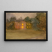 A large illuminated house at night - Clare Marsh — framed artwork on a wall