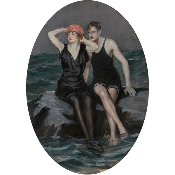 Swimmers - Clarence F. Underwood — framed artwork on a wall