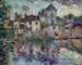 a town overlooking a lake - Clarence Montfort Gihon — artwork view