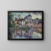 a town overlooking a lake - Clarence Montfort Gihon — framed artwork on a wall