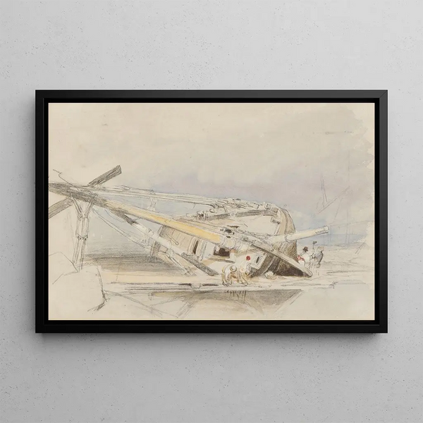 Shipwreck - Clarkson Stanfield — framed artwork on a wall