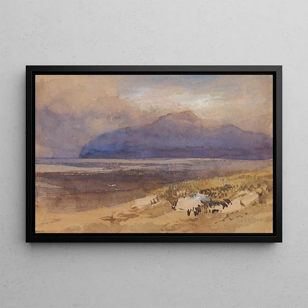 Mountainous Scottish landscape painting - Clarkson Stanfield — framed artwork on a wall