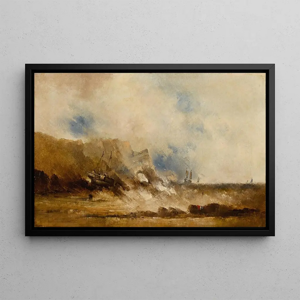 Ships at Sea - Clarkson Stanfield — framed artwork on a wall