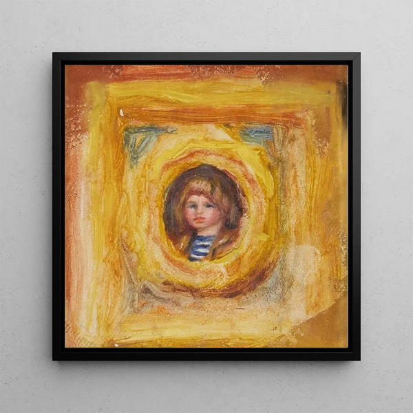 Claude Renoir en médaillon - Pierre — framed artwork on a wall