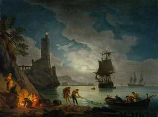 A Moonlit Port - Claude-Joseph Vernet — artwork view