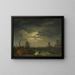 a Mediterranean cove under moonlight - Claude-Joseph Vernet — framed artwork on a wall