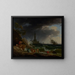 a Storm on a Mediterranean Coast - Claude-Joseph Vernet — framed artwork on a wall