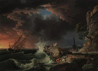 a shipwreck with figures disembarking - Claude-Joseph Vernet — artwork view