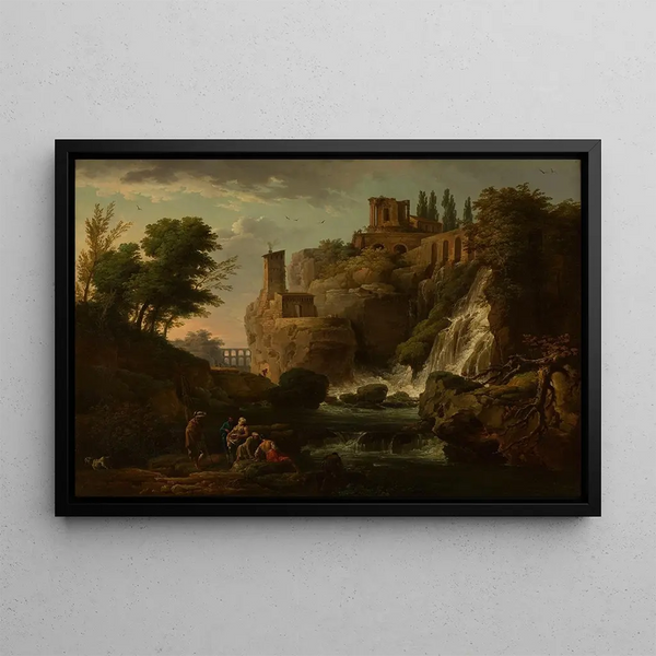 Les Cascatelles de Tivoli - Claude-Joseph Vernet — framed artwork on a wall