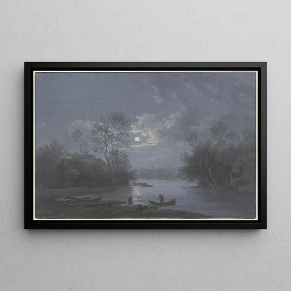 Landscape by moonlight - Claude-Joseph Vernet — framed artwork on a wall