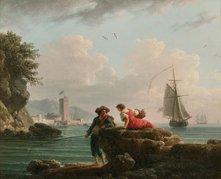 Fishermen on a Mediterranean Shore - Claude-Joseph Vernet — artwork view