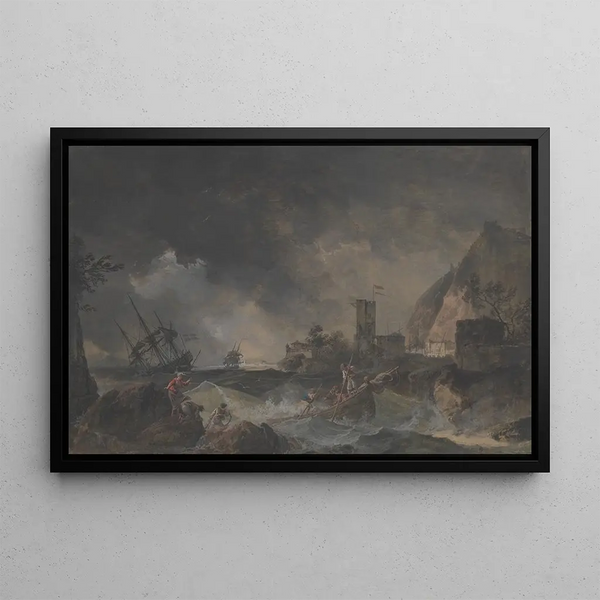 Storm - Claude-Joseph Vernet — framed artwork on a wall