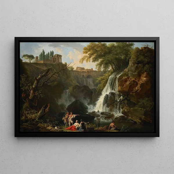 La Cascade à Tivoli - Claude-Joseph Vernet — framed artwork on a wall