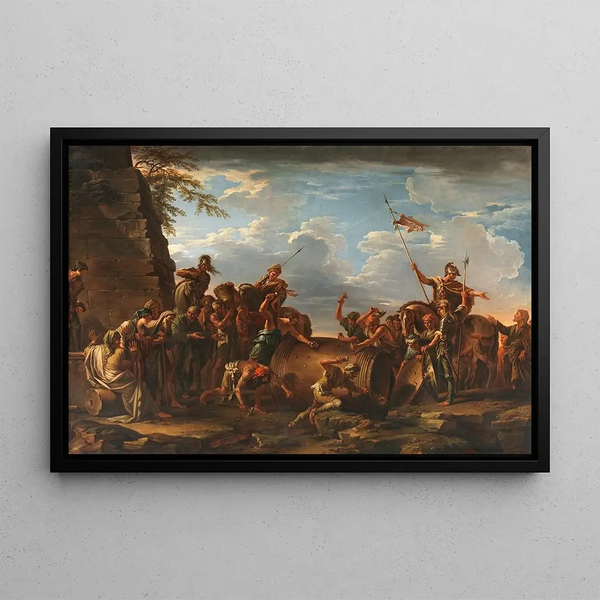 La Mort de Régulus - Claude-Joseph Vernet — framed artwork on a wall
