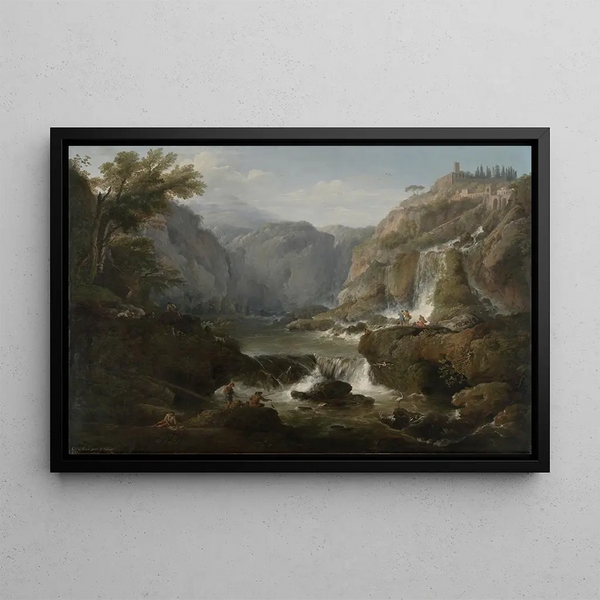 Les Chutes d'Eau à Tivoli - Claude-Joseph Vernet — framed artwork on a wall