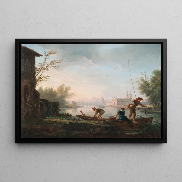 Les quatre moments de la journée Matin - Claude-Joseph Vernet — framed artwork on a wall